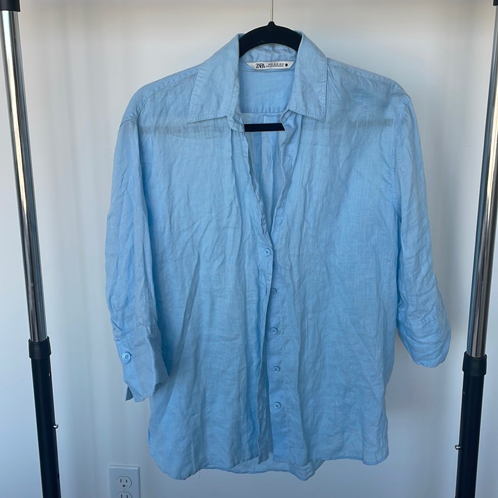 Zara Light Blue button up